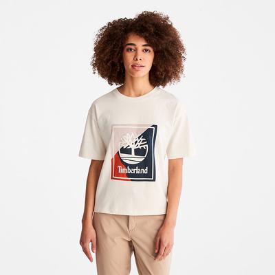 Timberland Logo Graphic Tişört Kadın Beyaz | TR-6450L