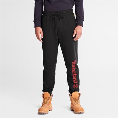 Timberland Logo Sweatpants Pantolon Erkek Siyah Koyu Kırmızı | TR-5098G
