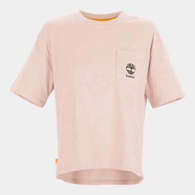 Timberland Logo-pocket Tişört Kadın Pembe | TR-7903B