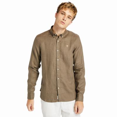Timberland Mill River LS Linen Gömlek Erkek Kahverengi | TR-3726D