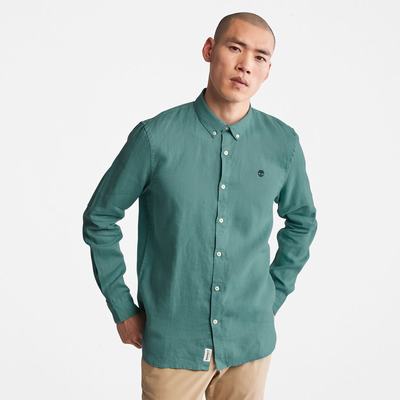 Timberland Mill River Slim-Fit Linen Gömlek Erkek Turkuaz | TR-2863U