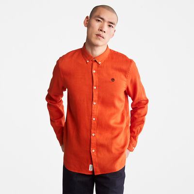 Timberland Mill River Slim-Fit Linen Gömlek Erkek Turuncu | TR-6327P