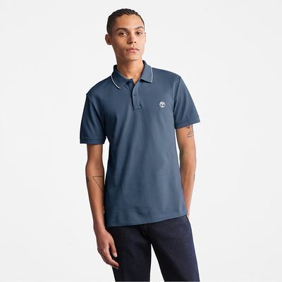 Timberland Millers River Print-Collar Polo Gömlek Erkek Koyu Mavi | TR-3491H