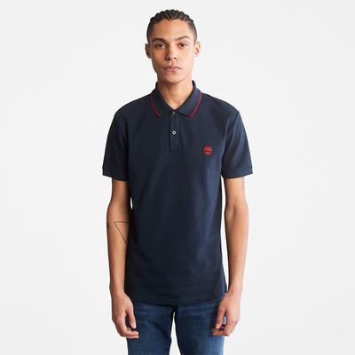 Timberland Millers River Print-Collar Polo Gömlek Erkek Lacivert | TR-4238G
