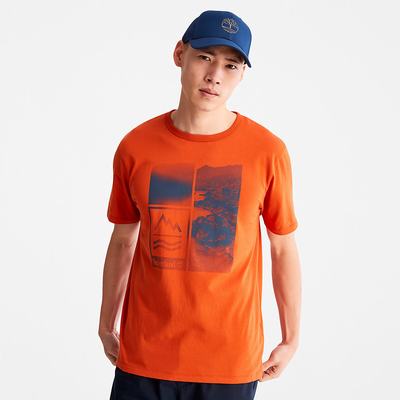 Timberland Mountains-to-Rivers Print Tişört Erkek Turuncu | TR-0621B