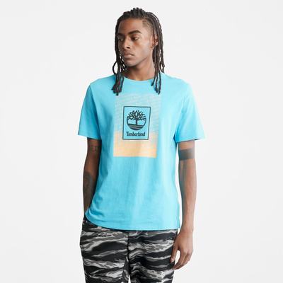 Timberland Organic Pamuklu Tişört Erkek Mavi | TR-7096F