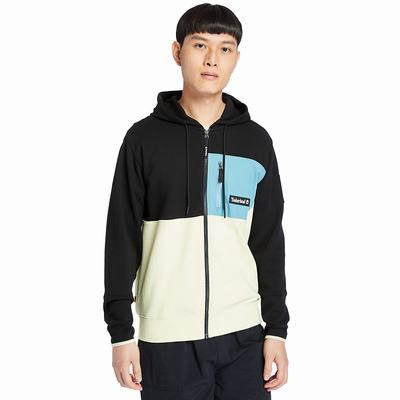 Timberland Outdoor Archive Full-zip Kapüşonlu Sweatshirt Erkek Siyah Yeşil | TR-9640Q