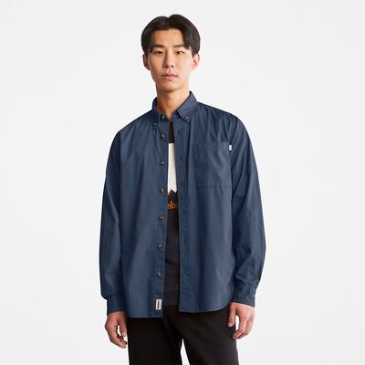 Timberland Outdoor Heritage Washed Poplin Gömlek Erkek Koyu Mavi | TR-3956B