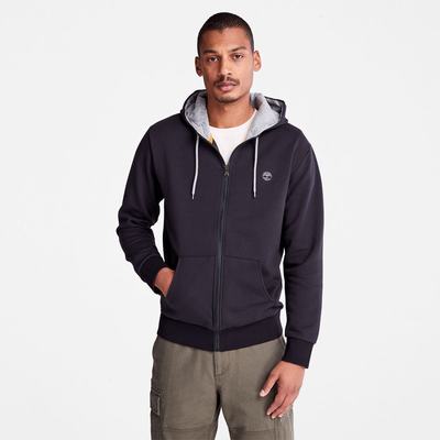 Timberland Oyster River Zip Kapüşonlu Sweatshirt Erkek Siyah | TR-8547V