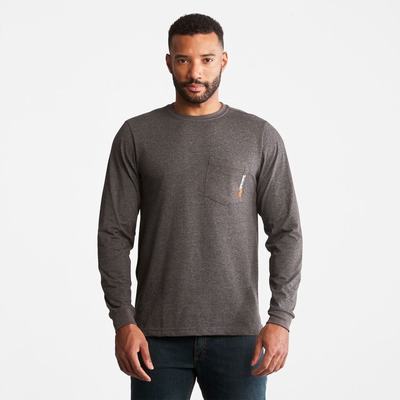 Timberland PRO® Base Plate Long-Sleeve Tişört Erkek Koyu Gri | TR-4035B