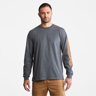 Timberland PRO® Base Plate Long-Sleeve Wicking Tişört Erkek Lacivert | TR-0892K