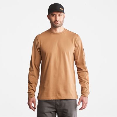 Timberland PRO® Base Plate Long-Sleeve Wicking Tişört Erkek Kahverengi | TR-1635Z