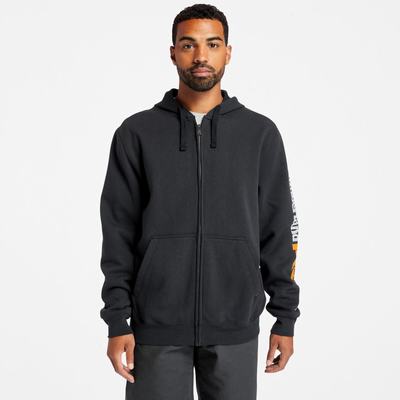 Timberland PRO® Hood Honcho Sport Zip-Front Kapüşonlu Sweatshirt Erkek Siyah | TR-4126L
