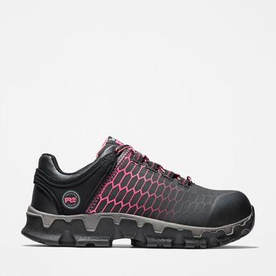 Timberland PRO® Powertrain Sport Alloy Burunlu İş Sneaker İş Ayakkabısı Kadın Siyah Pembe | TR-8372T