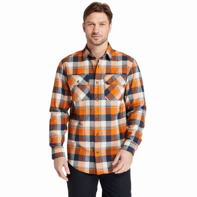 Timberland PRO® Woodfort Heavyweight Flannel İş Gömlek Erkek Turuncu | TR-2503Y