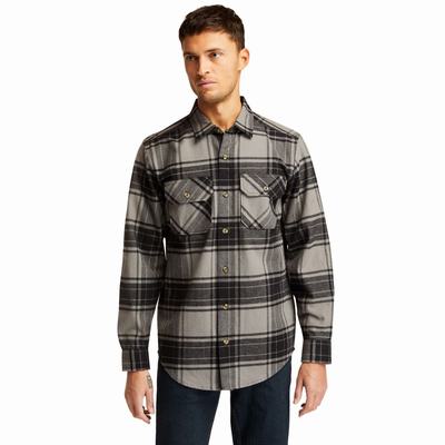 Timberland PRO® Woodfort Heavyweight Flannel İş Gömlek Erkek Gri | TR-4952U