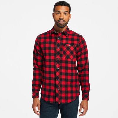 Timberland PRO® Woodfort Midweight Flannel İş Gömlek Erkek Kırmızı Siyah | TR-1309W