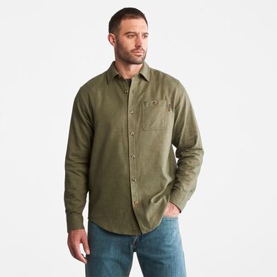 Timberland PRO® Woodfort Midweight Flannel İş Gömlek Erkek Koyu Yeşil | TR-6214M