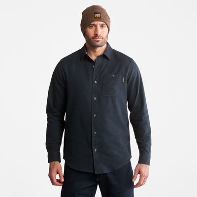 Timberland PRO® Woodfort Midweight Flannel İş Gömlek Erkek Mavi | TR-9764N