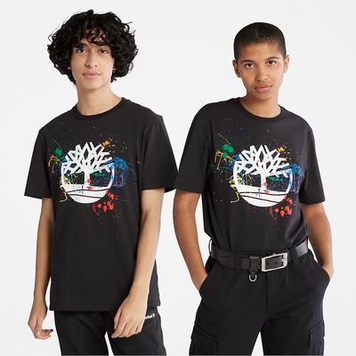 Timberland Paint Pride Tişört Kadın Siyah | TR-9087P