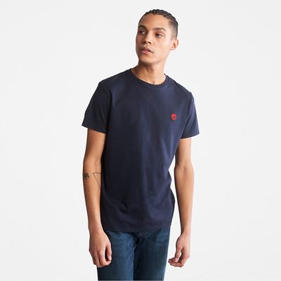 Timberland Pamuklu Logo Tişört Erkek Lacivert | TR-4983N