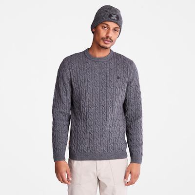 Timberland Phillips Brook Cable-knit Kazak Erkek Koyu Gri | TR-0364B