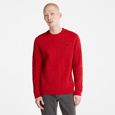 Timberland Phillips Brook Cable-knit Kazak Erkek Kırmızı | TR-0657X