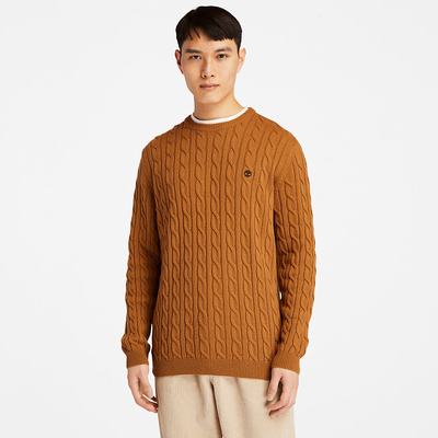 Timberland Phillips Brook Cable-knit Kazak Erkek Kahverengi | TR-0673U