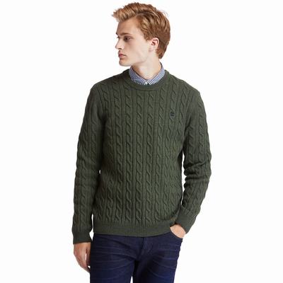 Timberland Phillips Brook Cable-knit Kazak Erkek Yeşil | TR-9165T