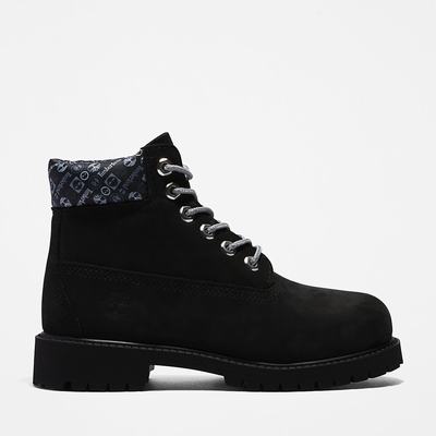 Timberland Premium 6 Inch Bot Çocuk Siyah Beyaz | TR-9378U