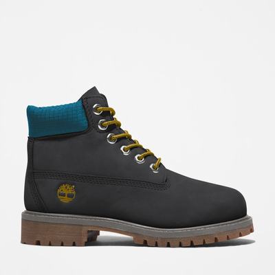 Timberland Premium 6-Inch Waterproof Bot Çocuk Siyah Mavi | TR-0538J