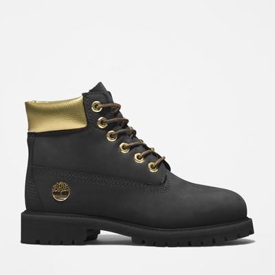 Timberland Premium 6-Inch Waterproof Bot Çocuk Siyah Altın | TR-5214Y