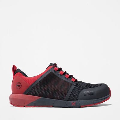 Timberland Radius Composite Burunlu İş Sneaker İş Ayakkabısı Erkek Siyah Kırmızı | TR-0365B