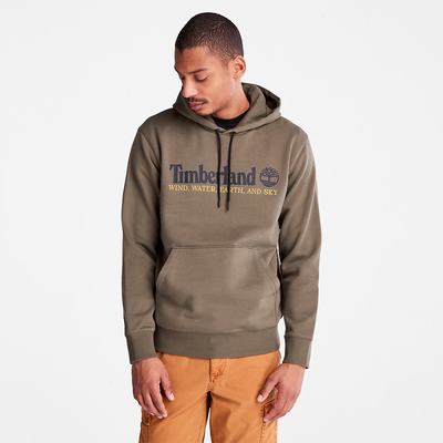 Timberland Rüzgâr, Su, Earth, and Sky Kapüşonlu Sweatshirt Erkek Koyu Yeşil | TR-4596Z