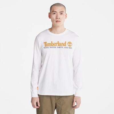 Timberland Rüzgâr, Su, Earth and Sky Long-Sleeve Tişört Erkek Beyaz | TR-9012W