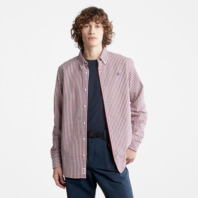 Timberland Seersucker Gingham Gömlek Erkek Koyu Mavi | TR-7896Q