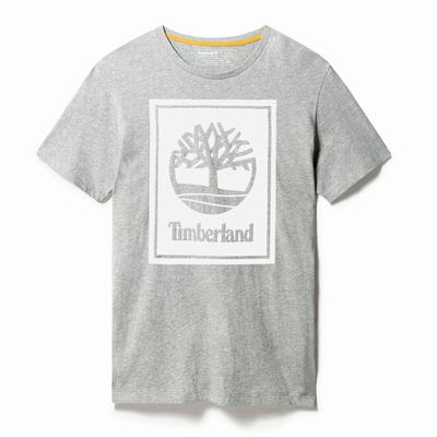 Timberland Stack Logo Tişört Erkek Gri | TR-5430J