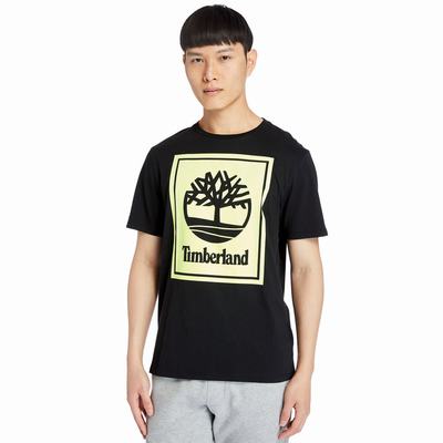 Timberland Stack Logo Tişört Erkek Siyah | TR-0795A