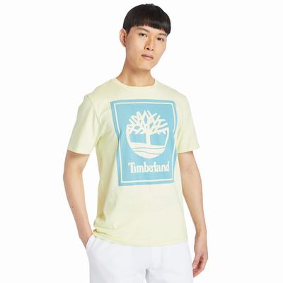 Timberland Stack Logo Tişört Kadın Açık Yeşil | TR-4532J