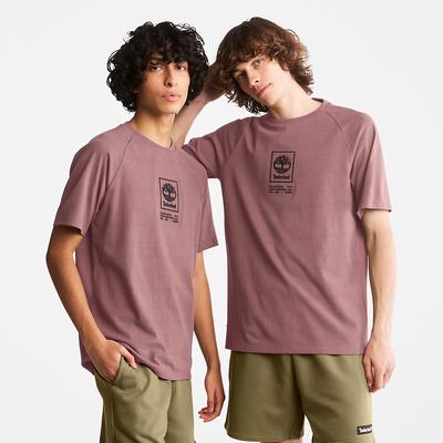 Timberland Stacked Logo Tişört Erkek Pembe | TR-6058H