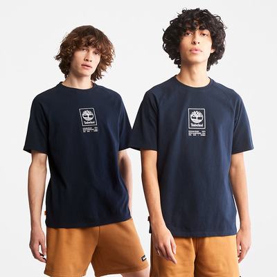 Timberland Stacked Logo Tişört Kadın Lacivert | TR-7218H