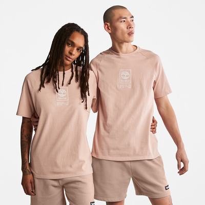 Timberland Stacked Logo Tişört Kadın Pembe | TR-0921J