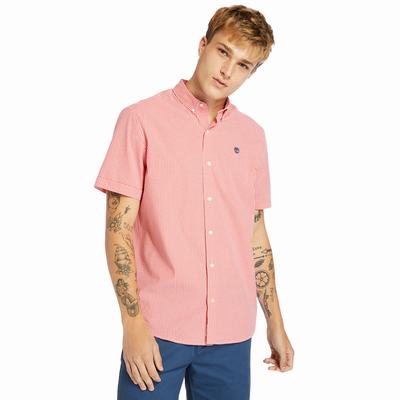 Timberland Suncook River Kısa-Sleeve Poplin Gömlek Erkek Pembe | TR-6215T