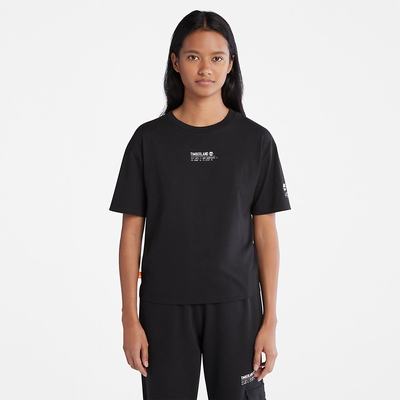 Timberland T-Shirt with Tencel™ x Refibra™ Teknolojileri Tişört Kadın Siyah | TR-4097Z