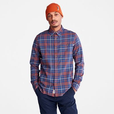 Timberland Tartan Shirt with SolucellAir™ Teknolojileri Gömlek Erkek Mavi | TR-9802N