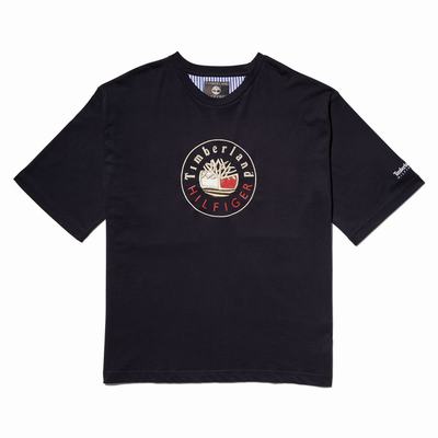 Timberland Tommy Hilfiger x Timberland® Re-imagined Logo Tişört Erkek Siyah | TR-6748A