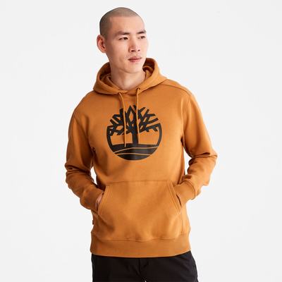 Timberland Tree-Logo Kapüşonlu Sweatshirt Erkek Kahverengi Siyah | TR-0314L