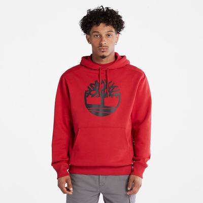 Timberland Tree-Logo Kapüşonlu Sweatshirt Erkek Koyu Kırmızı Siyah | TR-3596Z