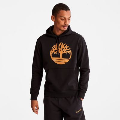 Timberland Tree-Logo Kapüşonlu Sweatshirt Erkek Siyah Kahverengi | TR-7640K