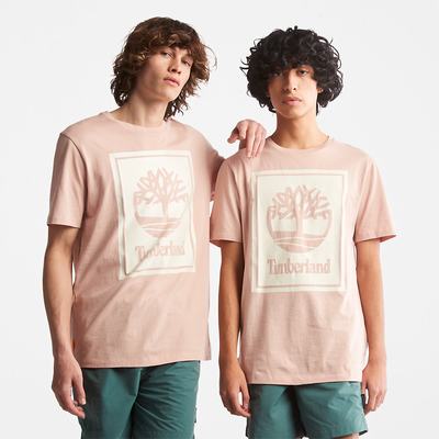 Timberland Tree Logo Tişört Kadın Pembe | TR-9342A